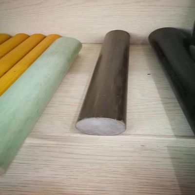 Diameter 38mm FRP bar bulat warna cokelat yang terbuat dari E kaca roving dan Iso resin untuk isolasi listrik